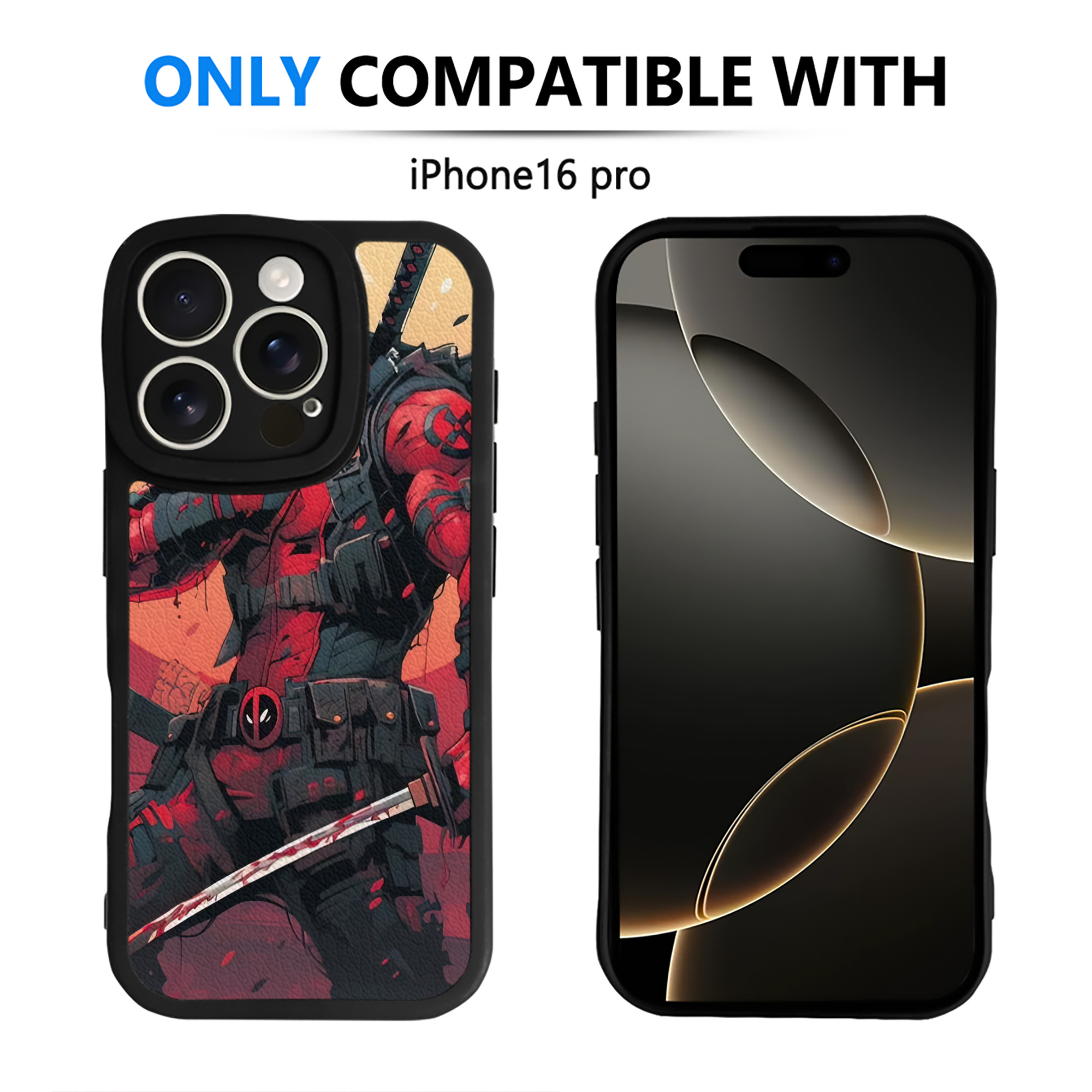 （画像用） Deadpool デッドプール 【iPhone 16シリーズ対応】シリコンスマホケース（レザー調） 材質：シリコン